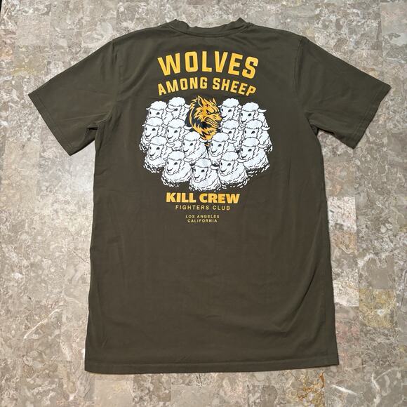 Kill Crew Shirt Mens Medium Green Wolves Among Sheep Porrada Series Gym MMA - Picture 9 of 10